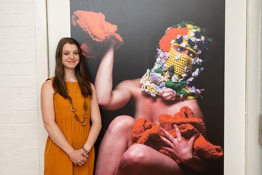 Isabella Draper with her BA Hons exhibition 