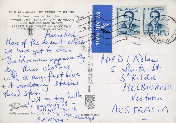 An image of the back of this postcard