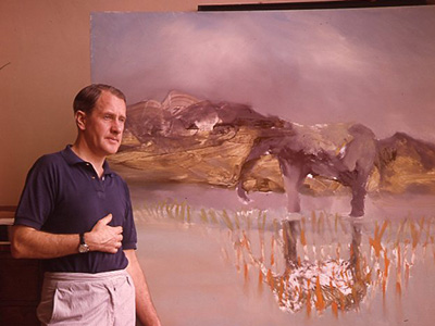 Sidney Nolan in Putney Studio